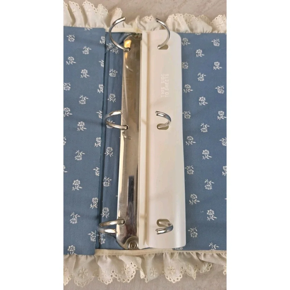 VTG Fabric Padded Floral Photo Insert Album Lace Trim Cottagecore Grandmacore